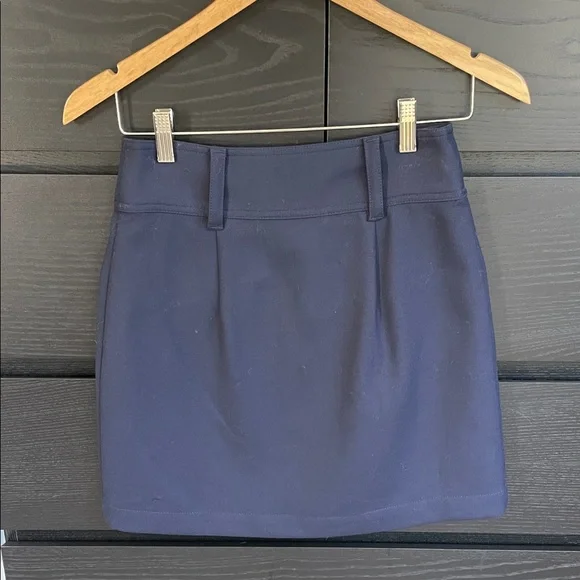 Sezane Midnight Blue Mini Skirt with Button Detail - Picture 2 of 5